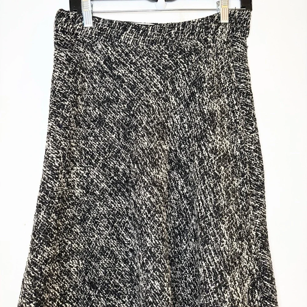 Jason Wu Textured Tweed Skirt Midi High Waisted Black Career Size 8
